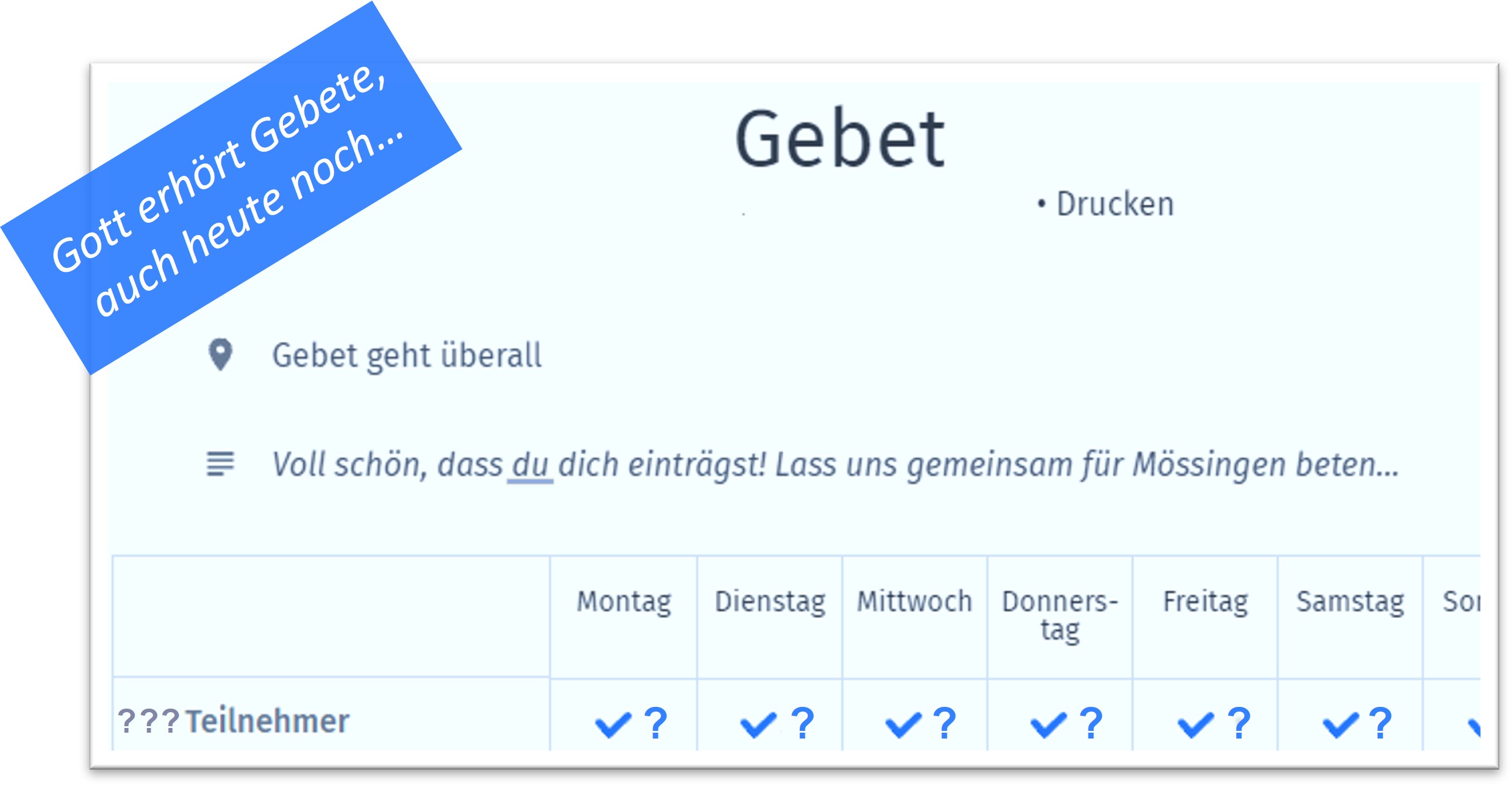gebet doodle liste flyer
